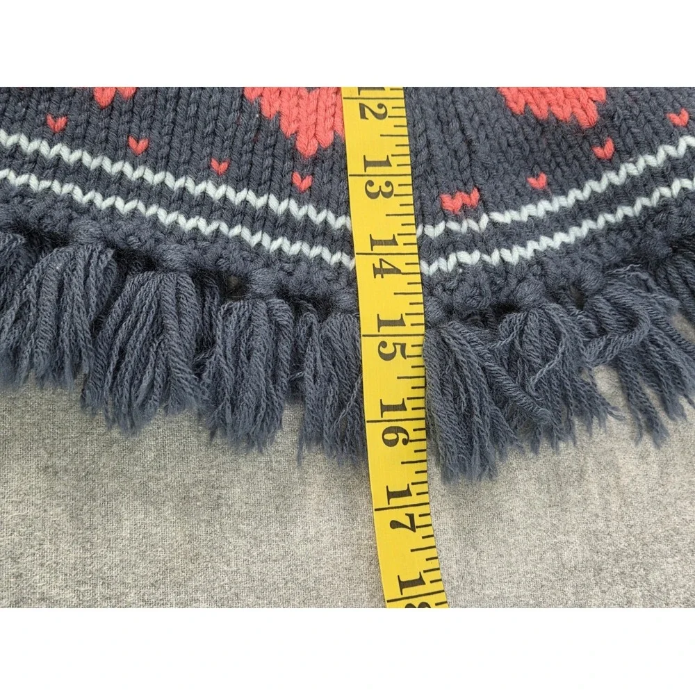 Old Navy Sweater Poncho Shawl Crochet Knit Hearts Size 12-18 Months Cape School